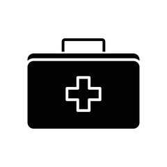 Fototapeta premium Medical box icon illustration. Glyph icon style. icon related to healthcare and medical. Simple vector design editable