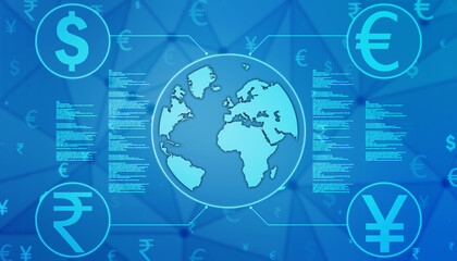 Money transfer. Global Currency. Stock Exchange, Financial Background,Stock market concept