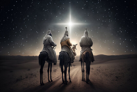 Epiphany is celebrated by the Three Kings charming image, solitary. Generative AI