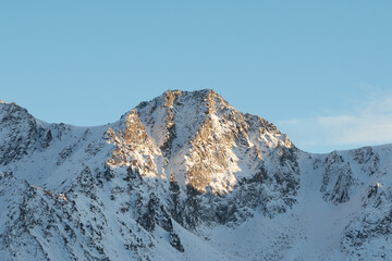 Snowy mountains over the Pyrenees in Andorra