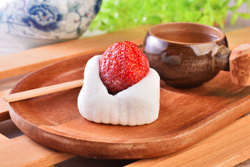 Japanese traditional sweets, Strawberry Daifuku with strawberry