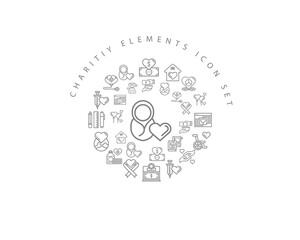Vector charitiy elements icon set