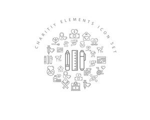 Vector charitiy elements icon set