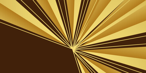 Obraz premium Stripes abstract background. Brown and gold color burst background. Vector illustration.