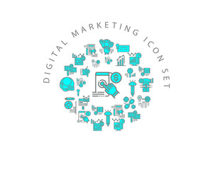 Vector digital marketing icon set