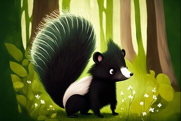 Illustration of Cute Skunk