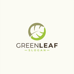 green leaf icons design template vector