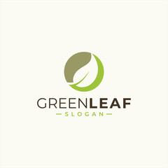 green leaf icons design template vector