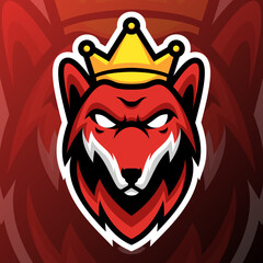 vector graphics illustration of a king wolf in esport logo style. perfect for game team or product logo © YusufMC