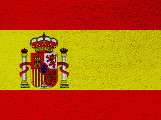 Spanish flag on concrete wall