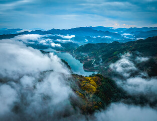 clouds over the mountains