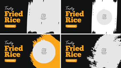 Fototapeta premium Fried rice video thumbnail template tasty food menu video cover design 