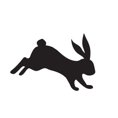 Bunny the rabbit isolated vector silhouette. Pet animal illustration.