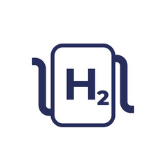 hydrogen power system icon on white, h2 energy source vector