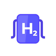 Fototapeta premium hydrogen power system icon on white, h2 energy source, flat design