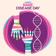 Rare Disease Day Illustration Poster or Banner Background