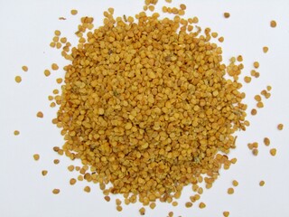 Withania somnifera or ashwagandha seeds on white background 