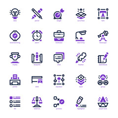 Creative Thinking icon pack for your website, mobile, presentation, and logo design. Creative Thinking icon mixed line and solid design. Vector graphics illustration and editable stroke.