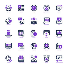 Survey icon pack for your website, mobile, presentation, and logo design. Survey icon mixed line and solid design. Vector graphics illustration and editable stroke.