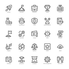 Motivation icon pack for your website, mobile, presentation, and logo design. Motivation icon outline design. Vector graphics illustration and editable stroke