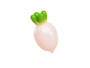 Radish fresh and healthy vegetable Concept. icon sign or symbol 3d render illustration