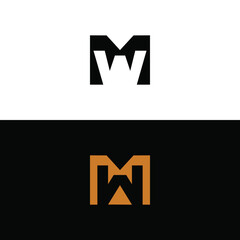 WM letter logo design images icon vector stock template