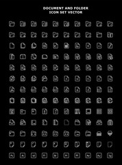 DOCUMENT AND FOLDER VECTOR ICON SET