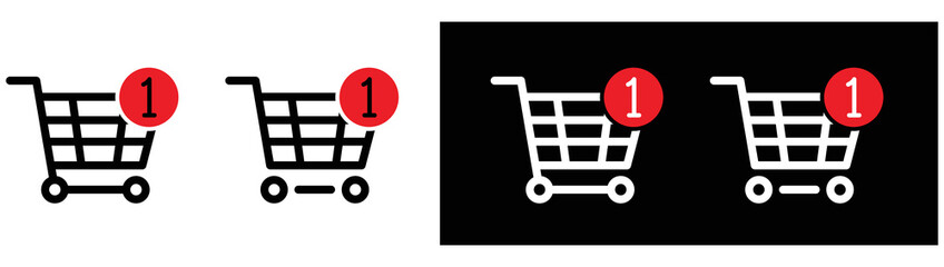 cart with number icon set. style sign symbol for app and web, vector illustration © Vriezel