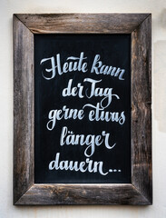 Heute kann der Tag gerne etwas l&auml;nger dauern