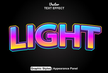 light text effect with graphic style and editable