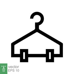 Hanger icon. Wardrobe, hanger with hook for cloth, coat, suit, dress. Rack equipment, cloakroom. Simple flat style. Vector illustration isolated on white background. EPS 10.