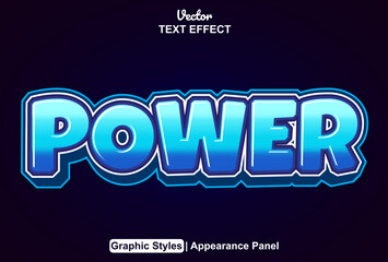 power text effect with graphic style and editable