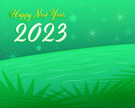 Green planet new year 2023 stars