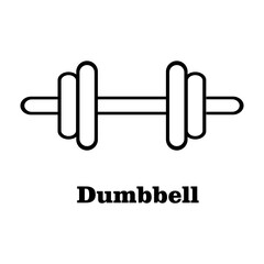 Dumbbell icon. isolated black simple line element illustration from health concept