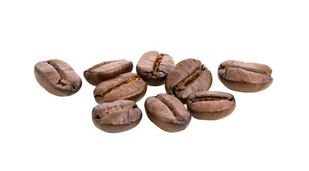 roasted coffee beans isolated on transparent png