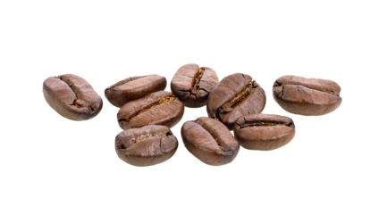 roasted coffee beans isolated on transparent png