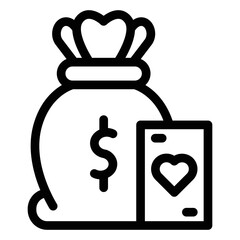 money cheated line icon illustration vector graphic