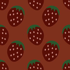 Naklejka na ściany i meble Strawberry vector ilustration seamless patern.Great for textile,fabric,wrapping paper,and any print.