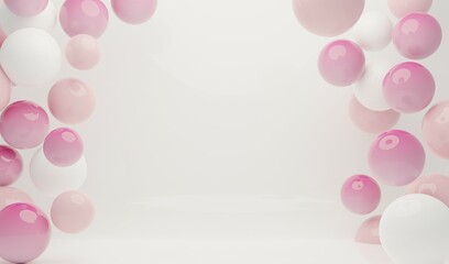 Pink and light pink balloons background	
