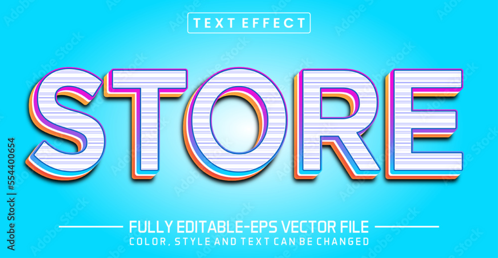 Poster editable store text effect - store text style theme.