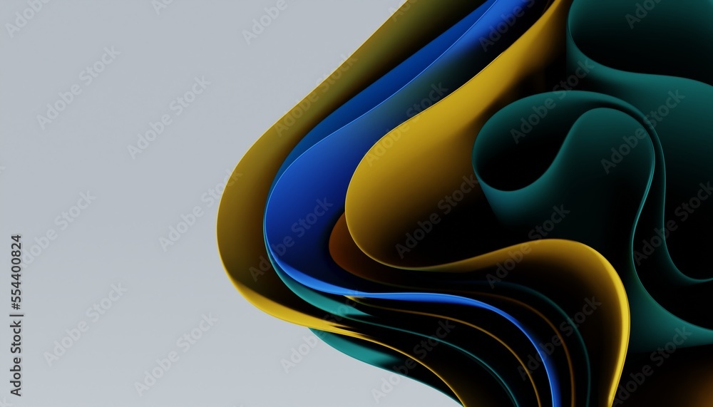 Poster dynamic motion abstract elements with multicolored sheets on white background. elegant flow backgrou