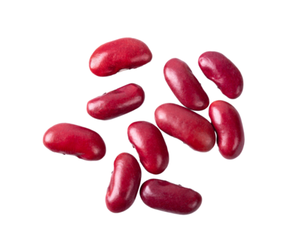 Top view of red beans isolated on transparent png