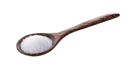 sugar in wooden spoon on transparent png