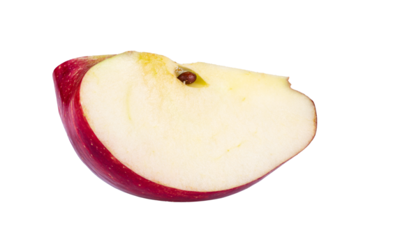  Red apple fruit slice (cut) isolated on transparent png