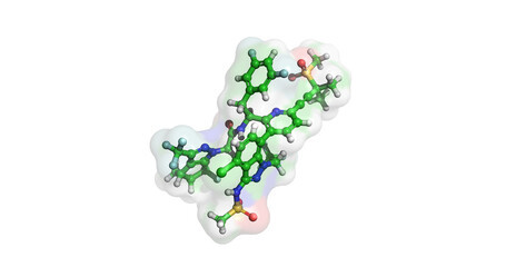 Sunlenca (lenacapavir) HIV-AIDS drug, 3D molecule