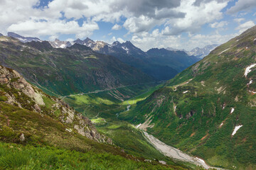 Fototapeta na wymiar mountain scenery of Sustenpass in the swiss alps