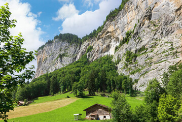 Fototapeta na wymiar Lauterbrunnen valley in swiss alps