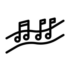Music, melody or song icon. Simple element symbol for template design.