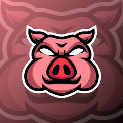 vector graphics illustration of a pig in esport logo style. perfect for game team or product logo