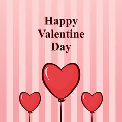 pink background. banner template greeting card for valentine's day